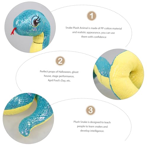 ERINGOGO Blaues Plüsch schlangenmodell Snake Year Maskottchen Kuscheltier aus Pp Baumwolle Partydeko Halloween Aprilscherz von ERINGOGO