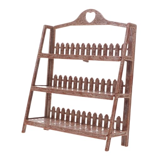 ERINGOGO Blumenständer Regal Model Prop Dollhouse Altmodische Spielzeughaus Brot Rack Dollhouse Puppe Miniatur Pot Stand Dollhouse Dollhouse Doll Plastik Brown von ERINGOGO