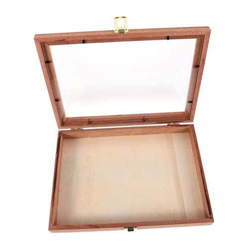 ERINGOGO Box Holz Aufbewahrungsbox Pflanzenprobenrahmen Probenvitrine Holzprobenvitrine Insektenproben Fotorahmen Insektenvitrine Insektenproben Display Hellbraun von ERINGOGO