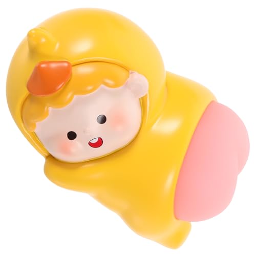 ERINGOGO Büro Desktop Lustiges Weiches Dehnbares Quetschspielzeug in Cartoon Form Angenehme Haptik Gelb Geschenk für Erwachsene von ERINGOGO