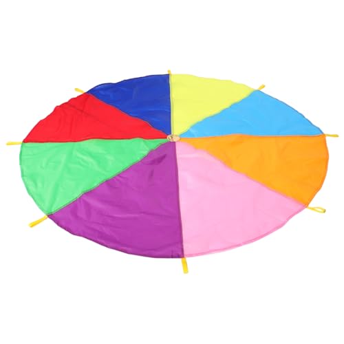 ERINGOGO Bunter Regenbogen Fallschirm mit Griffen Robustes Kinderspielzeug für Teamspiele und Outdoor Aktivitäten Fördert Zusammenarbeit und Bewegung bei Kindern ERINGOGO Bunter Regenbogen Fallschirm mit Griffen Robustes Kinderspielzeug für Teamspiele und Outdoor Aktivitäten Fördert Zusammenarbeit und Bewegung bei Kindern von ERINGOGO