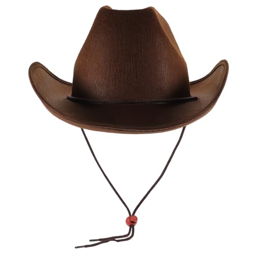 ERINGOGO 1stück Party Cowboyhut Für Damen Und Einstellbarer Westernhut Mit Zugband Für Kostümpartys Und -style Tiefbraun ERINGOGO 1stück Party Cowboyhut Für Damen Und Einstellbarer Westernhut Mit Zugband Für Kostümpartys Und -style Tiefbraun von ERINGOGO