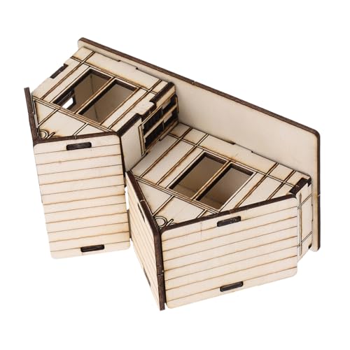 ERINGOGO DIY Holzhaus Bausatz Miniaturmodell aus Holz Stabiles Detailliertes Puppenhaus für Bastelprojekte Dekoratives Sandkasten Diorama Lernspielzeug und Partydekoration von ERINGOGO