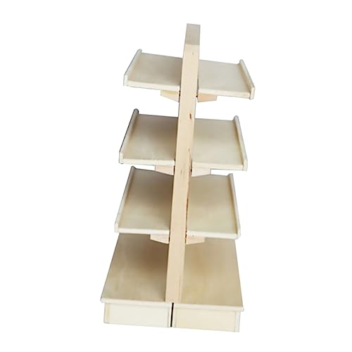 ERINGOGO DIY Holzregal für Mini Adornment Puppenhaus Zubehör Natürliche Handwerkskunst Dekorativ und Detailreich von ERINGOGO
