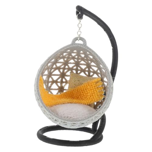 ERINGOGO DIY Miniatur Swing Chair Model Dollhouse Möbel Für Winziges Realistisch Und Beweglicher Hängestuhl Für Schreibtisch Und Schrankdekoration von ERINGOGO