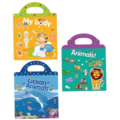 ERINGOGO DIY Stickerbuch mit Cartoon Motiven Wiederverwendbare Window Clings Pädagogische Aufkleber für Jungen und Mädchen Inklusive Szenen zu Körper Meerestieren und Wildtieren Tragbar ERINGOGO DIY Stickerbuch mit Cartoon Motiven Wiederverwendbare Window Clings Pädagogische Aufkleber für Jungen und Mädchen Inklusive Szenen zu Körper Meerestieren und Wildtieren Tragbar von ERINGOGO