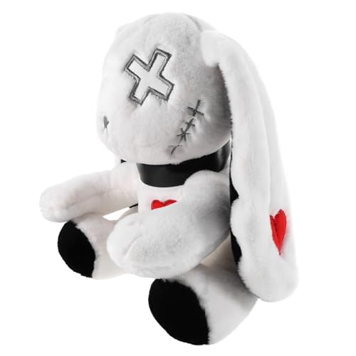 ERINGOGO Dark Rebirth Kaninchenpuppe Plüschtierpuppe Halloween Lustiges Mall Dekoration Hase Kuscheltier Kuschelkaninchen Halloween Kuscheltiere Riesiger Kuschelhase Weiße Pp von ERINGOGO