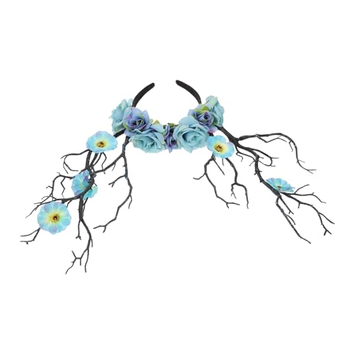 ERINGOGO Deer Horn Stirnband mit Blauer Rosenblüte Ausgefallenes Haarreif accessoire für Mädchen Karneval Fasching und Party Angenehmes Tragegefühl Vielseitig für Erwachsene Geeignet ERINGOGO Deer Horn Stirnband mit Blauer Rosenblüte Ausgefallenes Haarreif accessoire für Mädchen Karneval Fasching und Party Angenehmes Tragegefühl Vielseitig für Erwachsene Geeignet von ERINGOGO