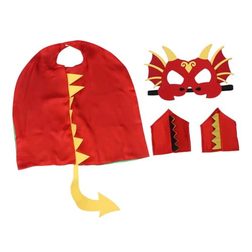 ERINGOGO Dinosaurier Kostüm mit Umhang und Maske Kreatives Kostüm für Mädchen und Jungen Bequeme Passform für Karneval Halloween Rollenspiele und Kostümpartys von ERINGOGO