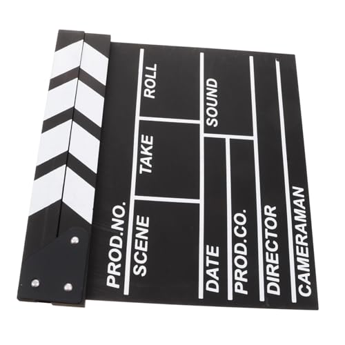 ERINGOGO Direktor Board Klappbrett Fotostudio-Schindel Regisseure Film-Requisiten für Holzklappe Holzfilmklappe Ausrüstung für die Videoproduktion Filmszenentafel hölzern Black von ERINGOGO