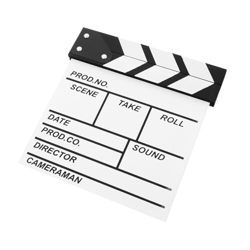 ERINGOGO Direktor Board Szene Schiefertafeln filmen Direktoren Schindel Klapperbretter Holzklappe Filmklappe Holz Filmklappen-Set Filmklappe professionell Filmdekor Filmschild hölzern Weiß von ERINGOGO