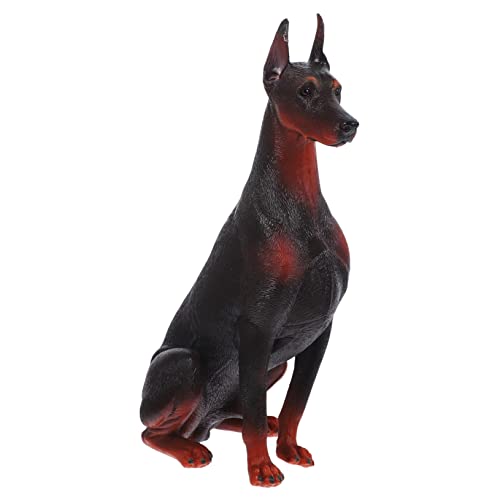 ERINGOGO Doberman -Modell Künstlicher Hundeschmuck Hundeförmiges Modell Simulationshundeschmuck Miniaturhundfiguren kleine Tierfiguren Tierfigurenspielzeug realistischer Hund Plastik Braun von ERINGOGO