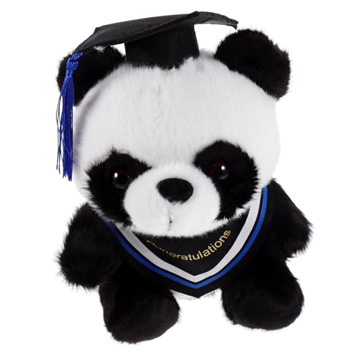 ERINGOGO Doktor Panda Puppe Plüsch-Panda- Zum Abschluss Niedlicher Plüsch-Panda Zum Abschluss Kuscheltier Ausgestopfter Abschlussbär Plüsch-Panda-Puppe Blue Baumwolle von ERINGOGO