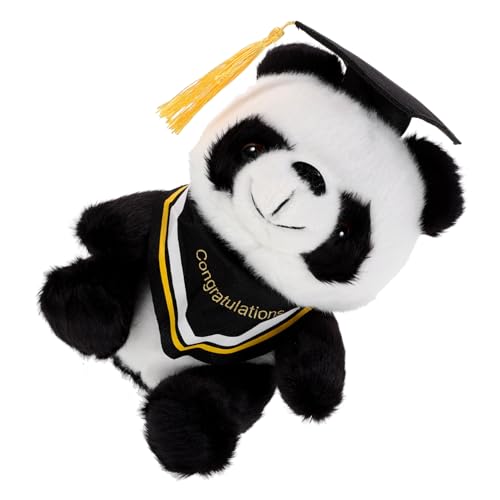 ERINGOGO Doktor Panda Puppe Schlafzimmer Dekoration zur - Abschlussgeschenkidee gefülltes Abschlussbärenspielzeug Plüsch-Panda- Baumwolle Yellow von ERINGOGO