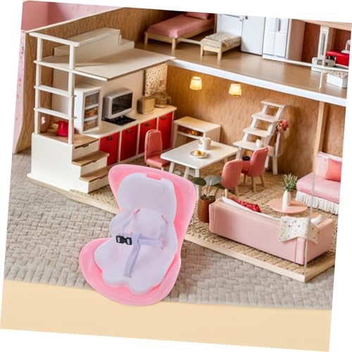 ERINGOGO Doll Car Seat Kompakter Puppensitz für Mini Puppen Leichtes für Reise und Vorschule Vielseitige Dekoration für Auto Interieur und Schreibtisch Installieren Hellrosa von ERINGOGO