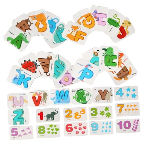 ERINGOGO Doppelseitiges Lernkartenset für Kleinkinder mit Alphabet und Zahlen Fördert Kommunikations und Logikfähigkeiten Spielerisches Vorschul lernspielzeug zur Frühen Bildung und von ERINGOGO