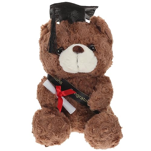 ERINGOGO Dr Bär Puppe Kindergeschenke Kuscheltiere Abschlussmütze Abschlussbären Abschluss Plüschbär Abschlussbär Mit Mütze Abschlussgeschenke Abschlusstier Bär Plüsch von ERINGOGO