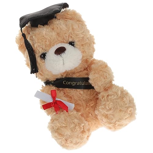 ERINGOGO Dr Bär Puppe Kuscheltiere Kindergeschenke Abschlusskappe Abschluss Stoffbär Abschlussbär Mit Plüsch Abschlussbären Abschlussbär Pp Baumwolle von ERINGOGO