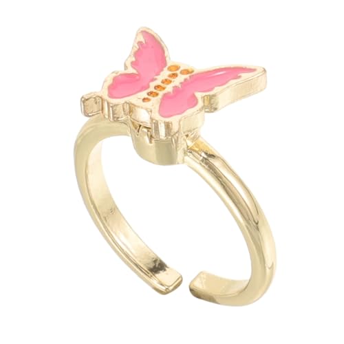 ERINGOGO Drehring kinderringe schellenkranz Fingerring adventsgeschenke kindergeschenke dartring Ringspielzeug für Legierungsring lustiges Ringspielzeug Angstring Rosa von ERINGOGO