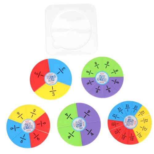 ERINGOGO Educational Fraction Circles Lernspiel für Farbige Bruchkreise aus Hochwertigem und Pädagogisches Bruchrechnen Material für Grundschule Interaktives Mathe zum Zufällige Farbe von ERINGOGO