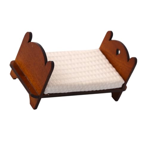ERINGOGO Miniatur-puppenhausmöbelbett Im Maßstab 1:12 Holzspielzeug für Jungen und Mädchen Im Vintage-Stil für Bastler von ERINGOGO