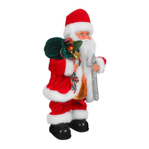 ERINGOGO Elektrische Kleine Santa-Figur mit Musik und Beweglichen Lustiges Weihnachtsdekorationsspielzeug für Festliche Partys und Fröhliche Familienzeit von ERINGOGO