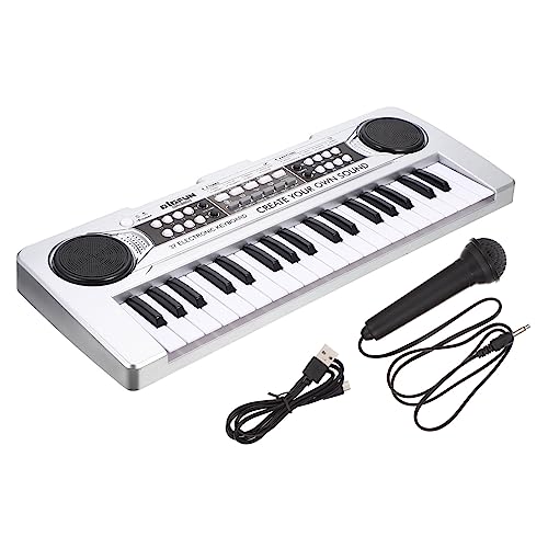ERINGOGO Elektronisches Orgelspielzeug Musikinstrument Tastenklavier Klavierspielzeug Für Musikspielzeug Für Tragbares Klavier E-Piano-Tastatur Plastik Silber ERINGOGO Elektronisches Orgelspielzeug Musikinstrument Tastenklavier Klavierspielzeug Für Musikspielzeug Für Tragbares Klavier E-Piano-Tastatur Plastik Silber von ERINGOGO