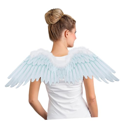 ERINGOGO Engelsflügel Kostüm Accessoires Für Halloween Und Cosplay Realistische Weiße Flügel Für Maskerade Partys Für Fotos Und Festlichkeiten Und Auffällig von ERINGOGO