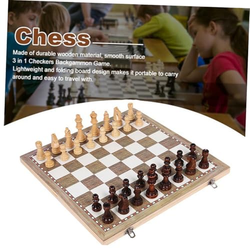 ERINGOGO Faltbares Schachspiel für Erwachsene Tragbares Internationales Schachbrett Kindersicher mit Glatten Kanten für Reisen und Familie von ERINGOGO