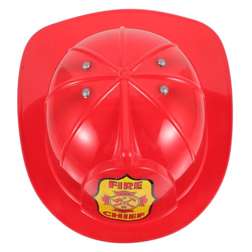 ERINGOGO Feuerwehrhelm Roter Feuerwehrmannhut aus Kunststoff Realistisches Kostümzubehör für Jungen und Mädchen für Karneval Halloween Geburtstag und Rollenspiele von ERINGOGO