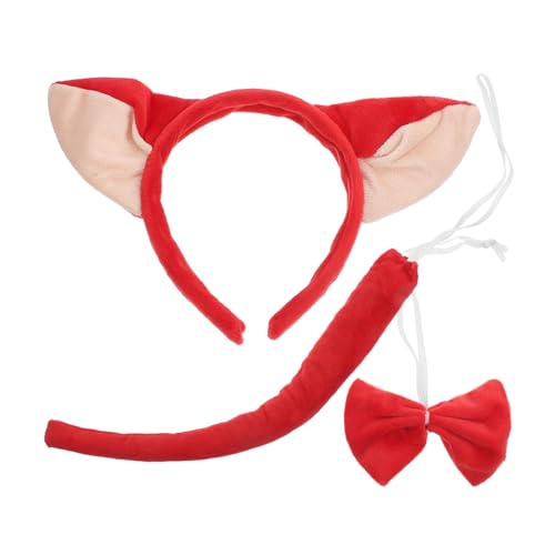 ERINGOGO Fuchs Kostüm Set mit Haarreif und Schleife Niedliches Cartoon Cosplay Zubehör für Faschingsparty Karneval Rollenspiele und Festlichkeiten Bequem und Leicht zu Tragen von ERINGOGO