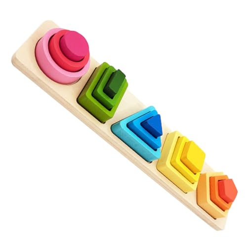 ERINGOGO Geometrisches Holzspielzeug Für Kleinkinder Stapelbares Formpuzzle Mit Bunten Geometrischen Formen Pädagogisches Für Frühkindliche Entwicklung ERINGOGO Geometrisches Holzspielzeug Für Kleinkinder Stapelbares Formpuzzle Mit Bunten Geometrischen Formen Pädagogisches Für Frühkindliche Entwicklung von ERINGOGO