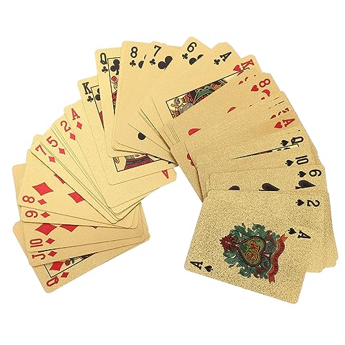 ERINGOGO Goldene Spielkarten Aus Robustem Wasserdichtes Kartendeck Für Partys Und Tischspiele Tierkreiszeichen Design Für Poker Und Gesellschaftsspiele Karten von ERINGOGO