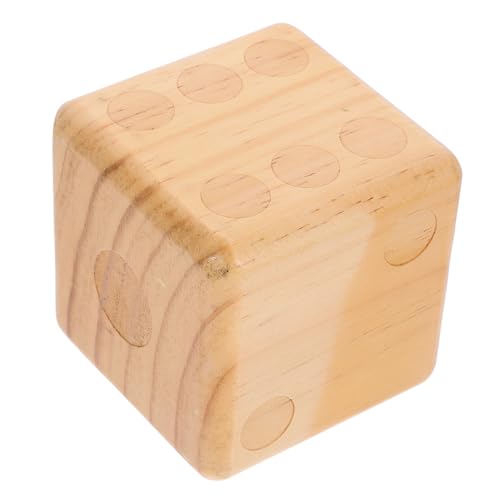 ERINGOGO Großer Holzspielwürfel mit Abgerundeten Ecken Praktischer Outdoor Würfel für Garten Party und Familienaktivitäten Robuster Natürlicher Holzwürfel für Vielseitige Würfelspiele von ERINGOGO