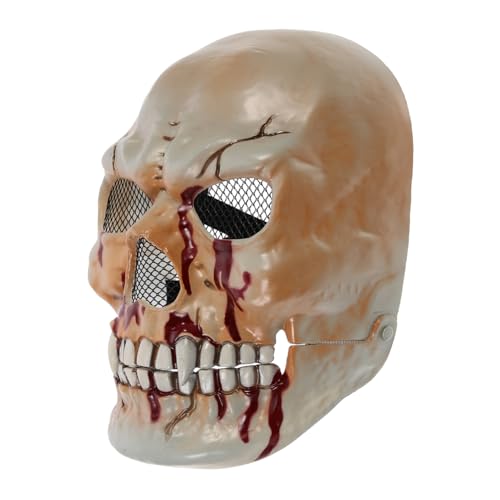 ERINGOGO Gruselige Halloween Skull Maske mit Beweglichem Mund Realistische Skelett Gesichtsdekoration für Cosplay Karneval Maskenball und Kostümpartys Schauriger Look von ERINGOGO