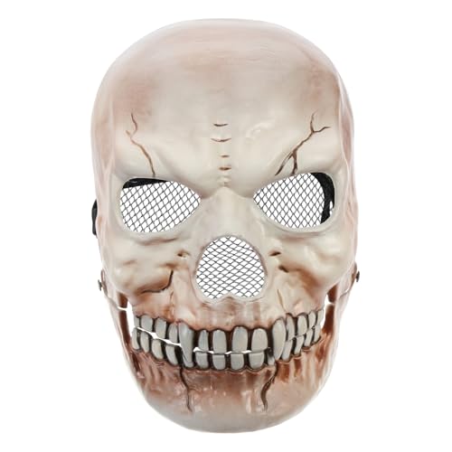 ERINGOGO Gruselige Halloween Totenkopf Maske mit Beweglichem Mund Realistische Schädelverzierung für Cosplay Kostüm Party und Schaurige Halloween Deko Hautfreundlich und Bequem von ERINGOGO