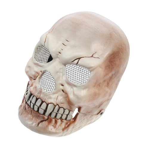 ERINGOGO Gruselige Totenschädel Maske mit Beweglichem Mund Halloween Cosplay Maske aus Hochwertigem Kunststoff für Erwachsene Karneval Party Zubehör von ERINGOGO
