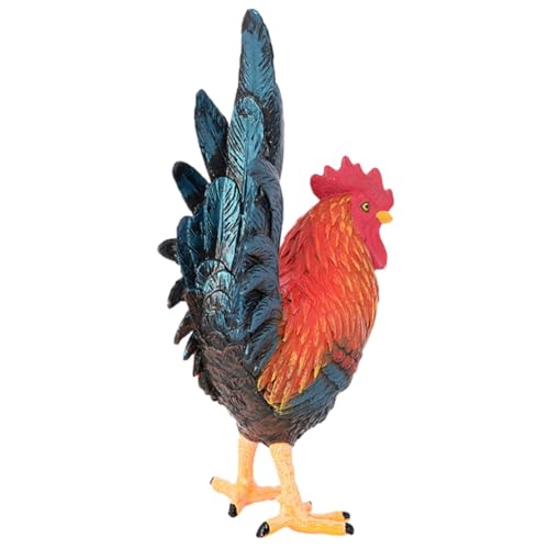 ERINGOGO Hahn Statue Gartendekoration Aus Realistisches Simulationshahn Modell Farbenfrohes Outdoor Ornament Für Garten Gartenzubehör Figur von ERINGOGO