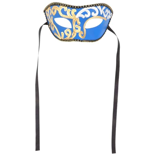 ERINGOGO Halbe Gesichtsmaske Weiße Maske Halloween Halloween-maske Glühen Zombie-maske Skelett Realistisch Dekorationen Schutzmaske Maskerade Erwachsene Party Masken Geist Plastik Blau von ERINGOGO