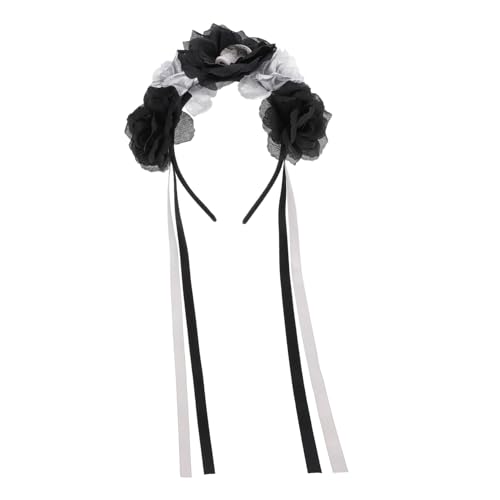 ERINGOGO Halloween Cosplay Haarschmuck Silberfarbener Totenkopf Haarreif mit Rosen für Brautkostüm Party Karneval Fest ERINGOGO Halloween Cosplay Haarschmuck Silberfarbener Totenkopf Haarreif mit Rosen für Brautkostüm Party Karneval Fest von ERINGOGO