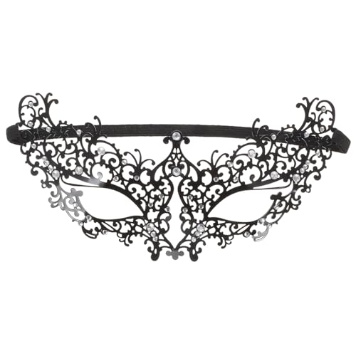 ERINGOGO Halloween Damen Halbgesichtsmaske aus Weißem Metall mit Strass Kreative Masquerade Maske für Kostümparty Halloween Kostüm Festliche Dekoration und Geschenkidee ERINGOGO Halloween Damen Halbgesichtsmaske aus Weißem Metall mit Strass Kreative Masquerade Maske für Kostümparty Halloween Kostüm Festliche Dekoration und Geschenkidee von ERINGOGO
