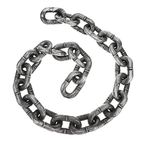 ERINGOGO Halloween Deko Kette Mittelgroß Fake Chain aus Kunststoff Antik Silber Realistische Halloween Party Requisite für Gruselige Haunted House und Cosplay Zubehör von ERINGOGO
