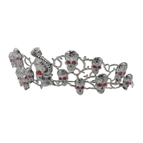 ERINGOGO Halloween Gothic Stirnband mit Funkelndem Totenkopf und Roten Strasssteinen Vintage Metallkrone für Halloween Partys und Fotoshootings Auffälliges Haarschmuck Accessoire für ERINGOGO Halloween Gothic Stirnband mit Funkelndem Totenkopf und Roten Strasssteinen Vintage Metallkrone für Halloween Partys und Fotoshootings Auffälliges Haarschmuck Accessoire für von ERINGOGO