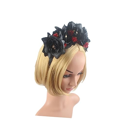 ERINGOGO Halloween Haarschmuck Blumen Haarband mit Schädel Verzierung Modisches Kopfband für Damen Bequemes Einfaches Halloween Party Accessoire und Cosplay Dekoration ERINGOGO Halloween Haarschmuck Blumen Haarband mit Schädel Verzierung Modisches Kopfband für Damen Bequemes Einfaches Halloween Party Accessoire und Cosplay Dekoration von ERINGOGO