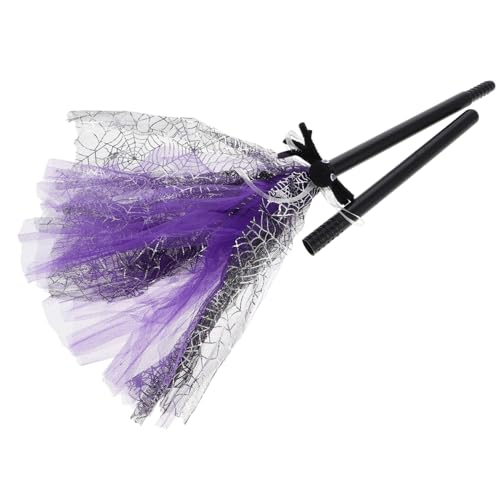 ERINGOGO Halloween Hexenbesen Cosplay Besenstab mit Abnehmbarem Stiel Robustes Zauberbesen Kostümzubehör für Erwachsene Reisigbesen für Halloween Party und Fasching von ERINGOGO