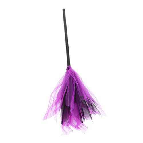 ERINGOGO Halloween Hexenbesen aus Kunststoff und Netz Abnehmbarer Zauberbesen als Vielseitige Halloween Party Deko und Cosplay Accessoire für Verkleidungen und Bühnenhintergründe von ERINGOGO