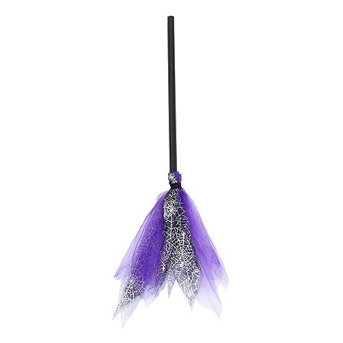 ERINGOGO Halloween Hexenbesen für Leichter Broom Prop mit Netzdesign für Halloween Dekoration und Maskeraden für Kleine Mädchen und Partys von ERINGOGO