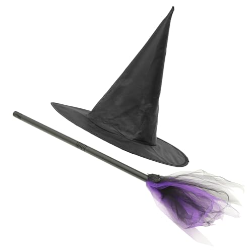 ERINGOGO Halloween Hexenhut und Abnehmbarer Besen Leicht Verstellbarer Hexenbesen Cosplay Requisiten für Erwachsene und Jugendliche Dekoratives Kostüm Zubehör für Halloween Party ERINGOGO Halloween Hexenhut und Abnehmbarer Besen Leicht Verstellbarer Hexenbesen Cosplay Requisiten für Erwachsene und Jugendliche Dekoratives Kostüm Zubehör für Halloween Party von ERINGOGO