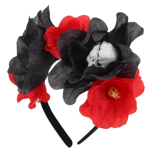 ERINGOGO Halloween Kopfschmuck Haarreif mit Realistischer Totenkopf und Rosen Deko Leichter Stoff Bequemes Party Accessoire für Halloween Kostüm und Mottoparty Schwarz Rot ERINGOGO Halloween Kopfschmuck Haarreif mit Realistischer Totenkopf und Rosen Deko Leichter Stoff Bequemes Party Accessoire für Halloween Kostüm und Mottoparty Schwarz Rot von ERINGOGO