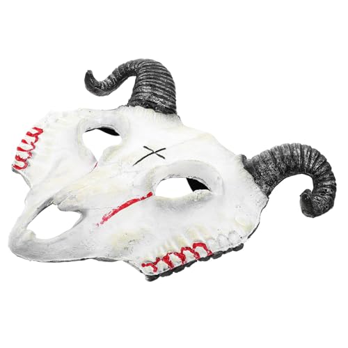 ERINGOGO Halloween PU Ziegenkopf Maske Animal Mask Cosplay Horror Kostüm Zubehör für Party Karneval Erwachsene und Jugendliche von ERINGOGO